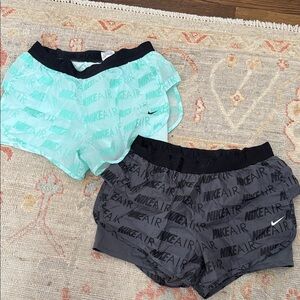 Nike Air Athletic Shorts - Light Green and Dark Gray